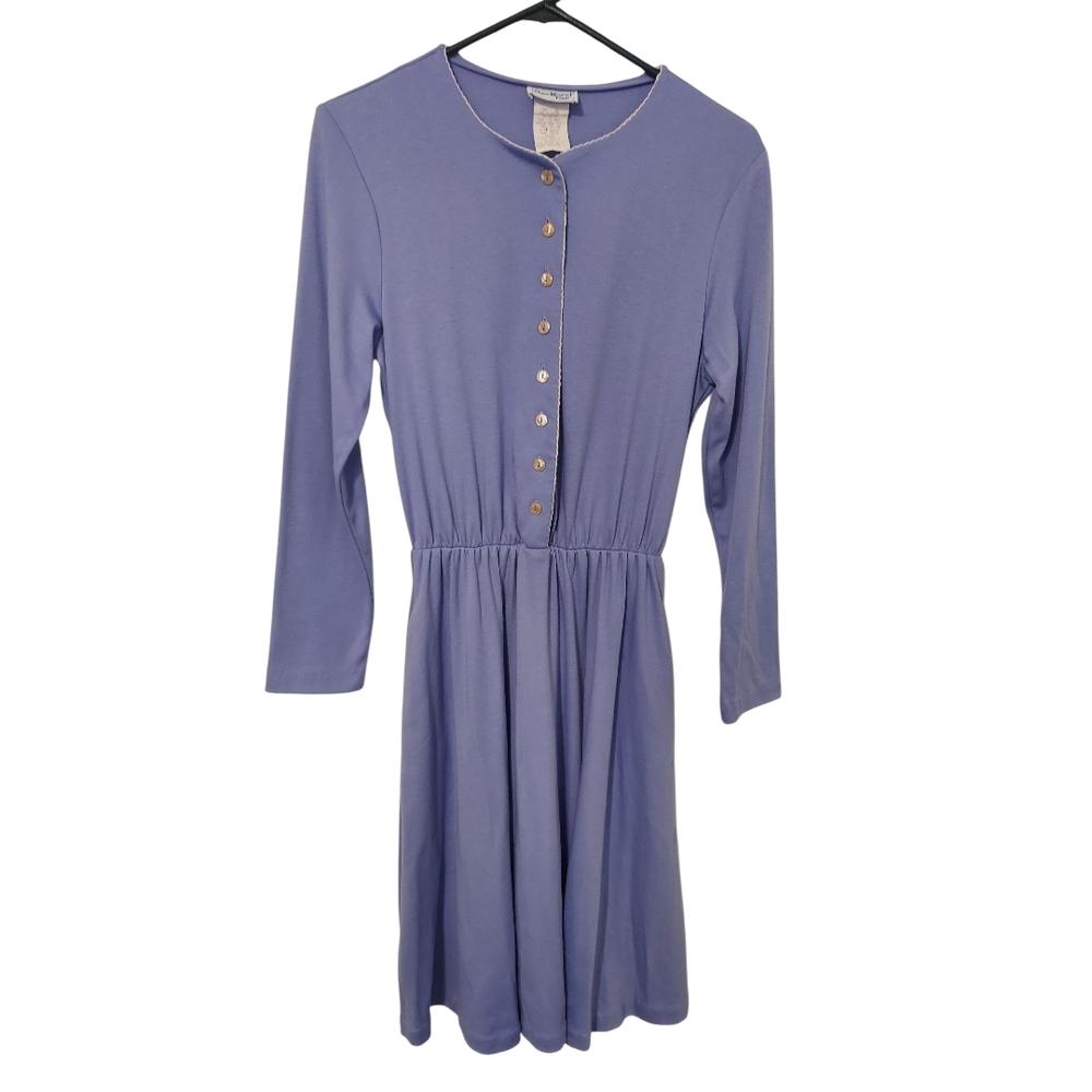 Vintage Bedford Fair Lilac Shirtwaist Dress Size S